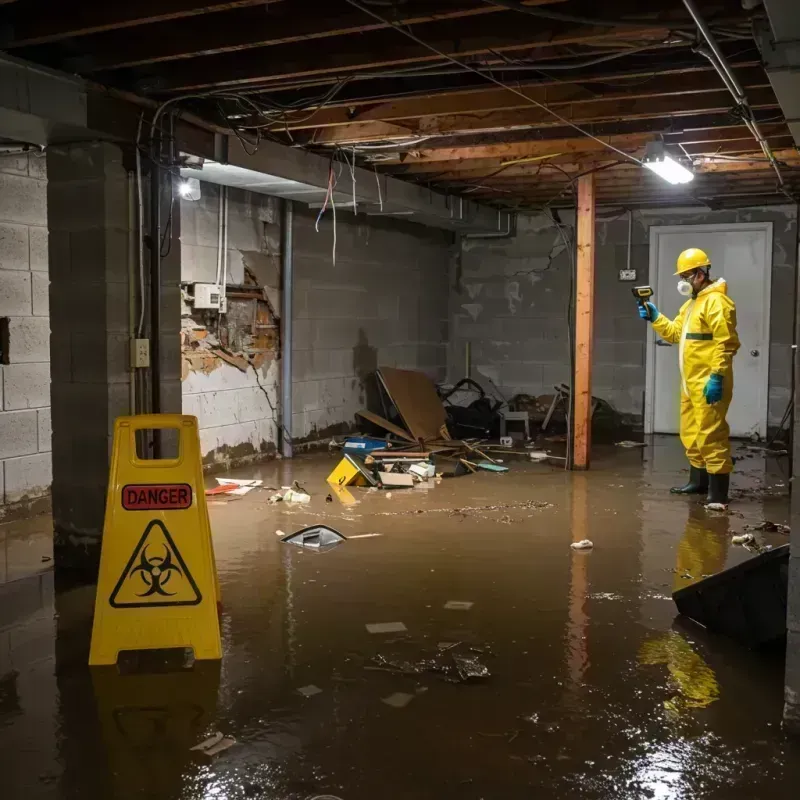 Flooded Basement Electrical Hazard in Russell Springs, KY Property